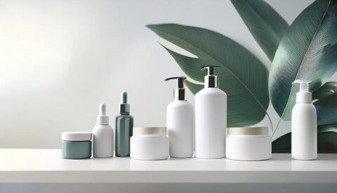 Verschiedene Flaschen im Badezimmer